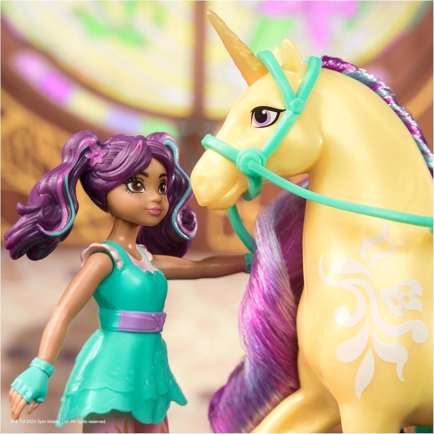 Zestaw Unicorn Academy AVA i liść jednorożca - oryginalne figurki o wysokości około 12 cm z popularnej serii Netflix Z dwoma akcesoriami i szczotkami do włosów Do pomysłowego odgrywania ról, dla dzieci w wieku od 4 lat Figurki Naty Shop
