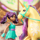 Zestaw Unicorn Academy AVA i liść jednorożca - oryginalne figurki o wysokości około 12 cm z popularnej serii Netflix Z dwoma akcesoriami i szczotkami do włosów Do pomysłowego odgrywania ról, dla dzieci w wieku od 4 lat Figurki Naty Shop