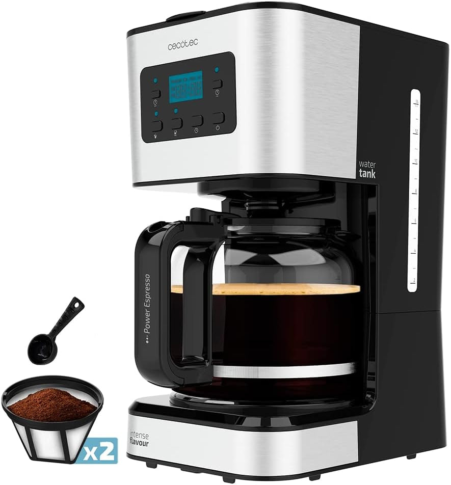 Espresso z filtrem Cecotec Coffee 66 Drop and Touch, moc 950 W, 1,5 L, 12 filiżanek, ekran dotykowy, szklana karafka, timer 24-godzinny, 6 przełączników, filtr siatkowy wielokrotnego użytku
