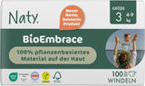 Pieluchy dla niemowląt Naty BioEmbrace, rozmiar 3 (4–9 kg) | 100% materiałów roślinnych, delikatnych dla skóry | Oddychająca miękkość, testowana dermatologicznie, doskonała wchłanialność | 100 szt.