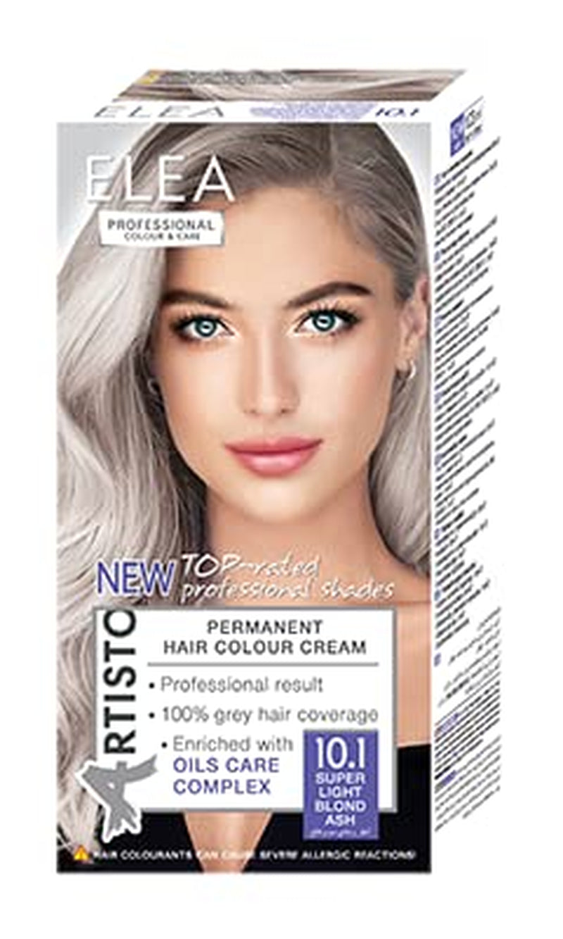 Color & Care trwała koloryzacja włosów 120ml, profesjonalny efekt, pokrycie siwych włosów, wzbogacona olejkowymi kompleksami pielęgnacyjnymi - Długotrwała koloryzacja włosów (10.1 Super Light Ash Blonde) Naty Shop Hair Farba 10.1 Super Light Ash Blonde