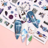 10 Blatt Nagelsticker Weihnachten Nagelaufkleber Selbstklebend Bule White Pine Tree Rentier Nail Art Naklejka Dekoration Nageldesign Zubehör