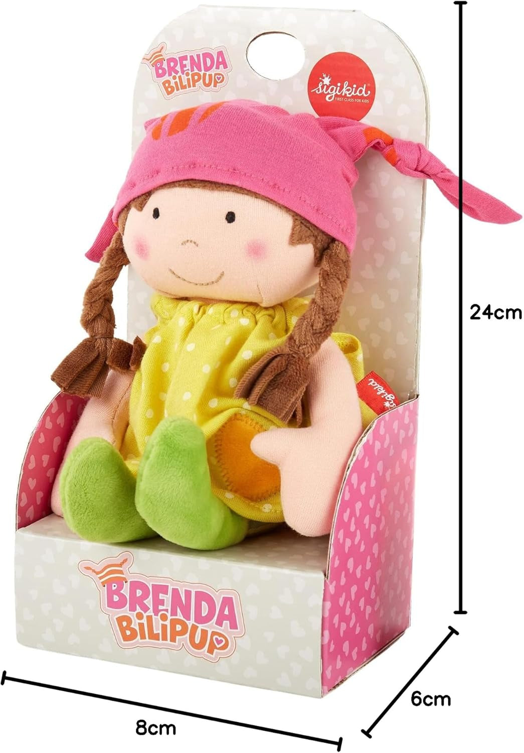SIGIKID 39411 Mała miękka lalka dla dziewczynki, zabawka dla dziecka, zalecana od 6 miesiąca życia, żółta