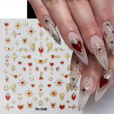 JMEOWIO Nagelsticker Mond Stern 10 Blatt Nail Art Naklejka Selbstklebend Nagelaufkleber Dekoration Nageldesign Zubehör