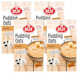 Karmelowy Pudding Owsiany, harmonijne połączenie budyniu karmelowego i pełnoziarnistych płatków owsianych, bez cukru, słodzony syropem z agawy, 1 saszetka x 64g (4 opakowania)