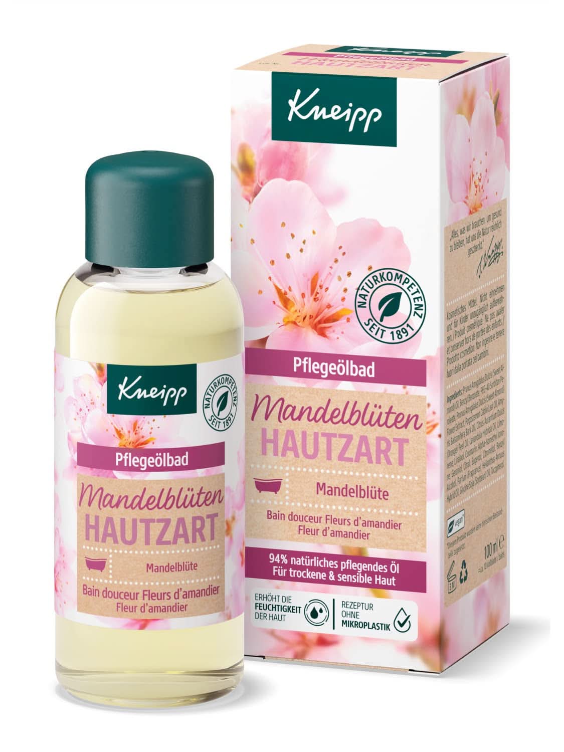 Kneipp, olejek do kąpieli z 94% czystego olejku migdałowego, do skóry suchej i wrażliwej - 100 ml Prysznic i kąpiel Naty Shop