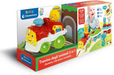 Clementoni Animali-3 Mówiący interaktywny, rozkładany elektryczny pociąg zabawkowy dla 1-letniego dziecka (wersja włoska) Made in Italy Multicolor 17740 Jucarii Bebe Naty Shop