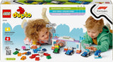 Samochody wyścigowe LEGO DUPLO Town F1 Team z wyścigowcami, zabawka do budowania dla całej rodziny, pobudzająca wyobraźnię zabawa, prezent urodzinowy dla małych dzieci, chłopców i dziewcząt od 2. roku życia 10445 Zestawy do budowania Besuche den LEGO-Store