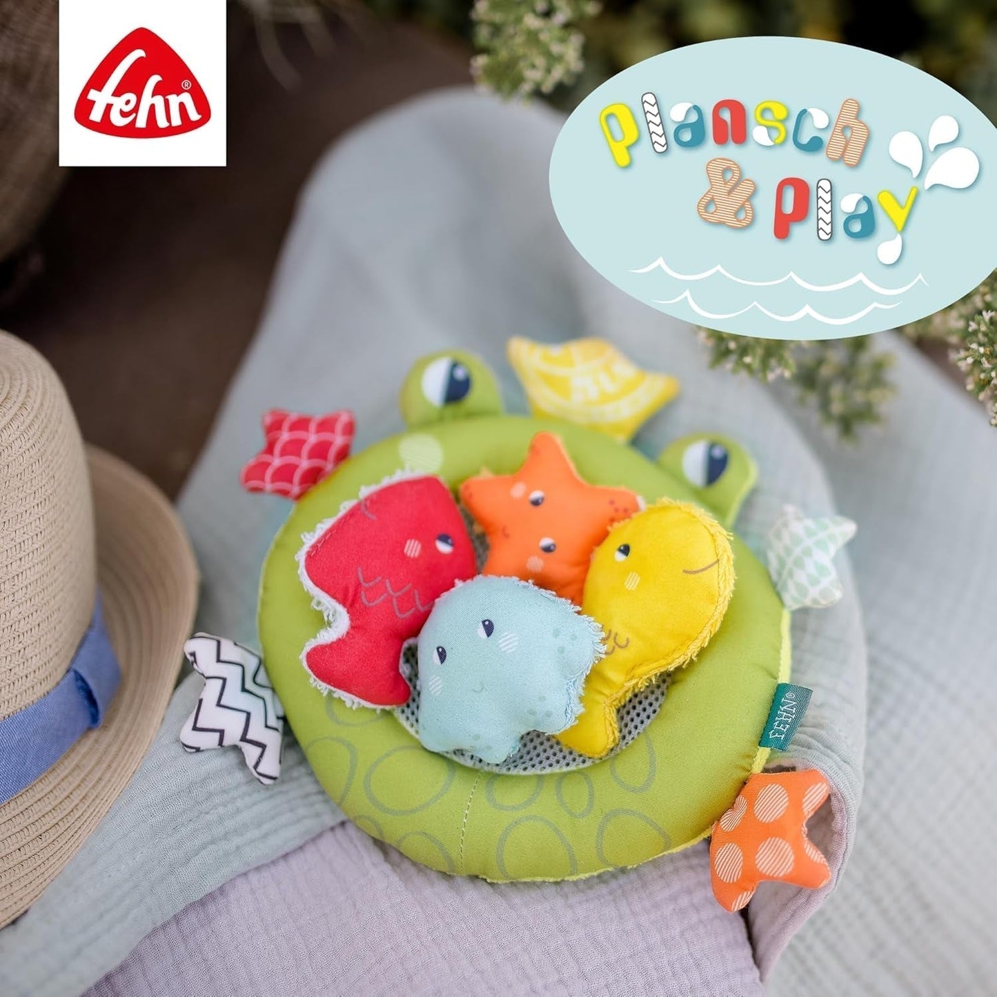 Siatka do kąpieli żabka Fehn - Zabawka do kąpieli dla niemowląt do wanny - Pływająca zabawka wodna zapewniająca radosną zabawę w kąpieli - Zabawka do kąpieli dla niemowląt i małych dzieci od 0. miesiąca życia Baby Toys Naty Shop