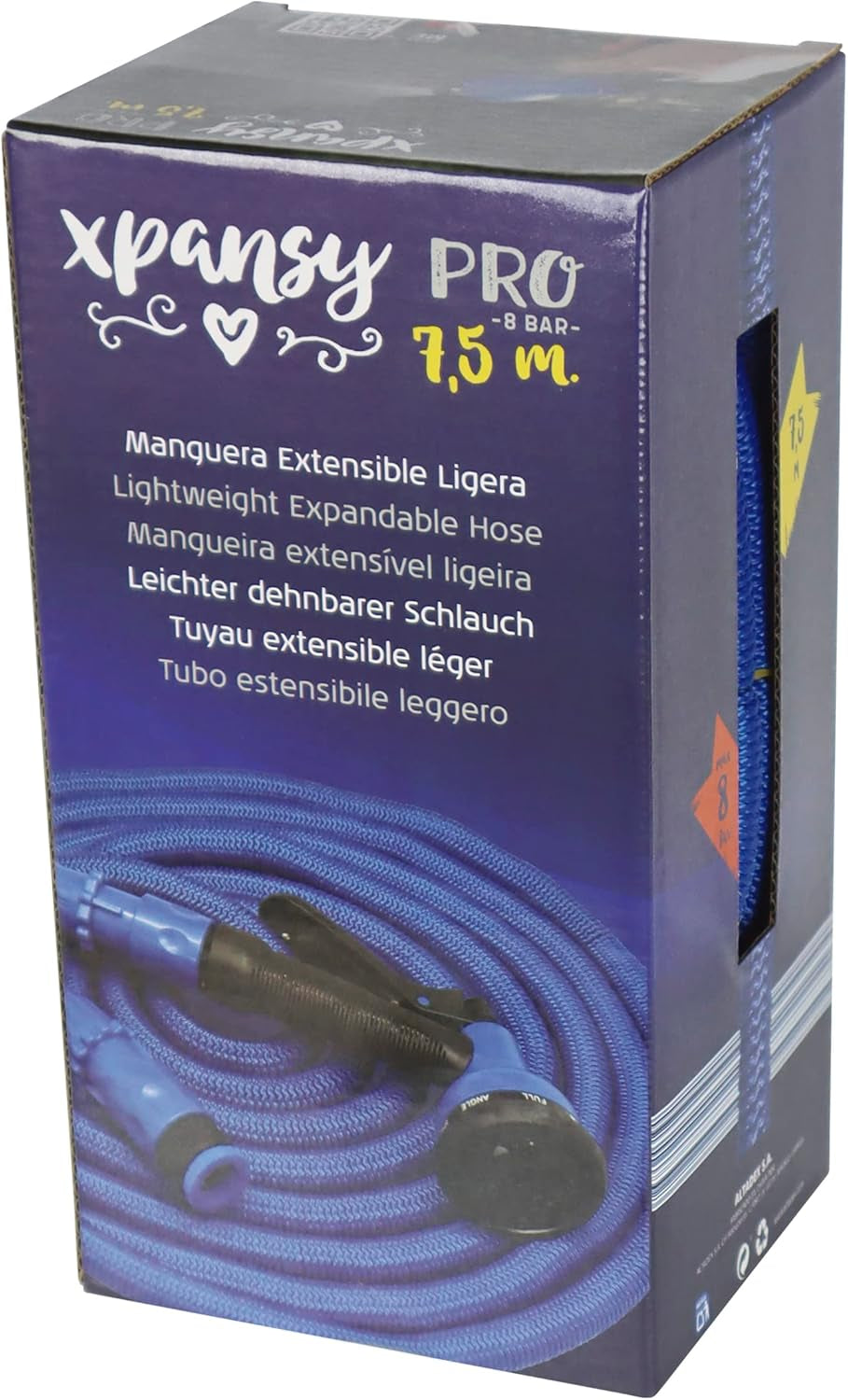 Wąż Pro C2607B z możliwością przedłużenia do Presión del Agua, Azul, 7,5 m