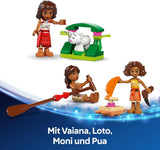 LEGO® Disney Moana 2: Tratwa przygodowa Vaiany — zabawkowa łódka z żaglami, zdejmowanym pokładem, ogniskiem i 3 minilaleczkami, w tym Loto i Moni — prezent dla dziewczynek od 6. roku życia i fanów — 43270 Zestawy do budowania Beuche den LEGO-Store