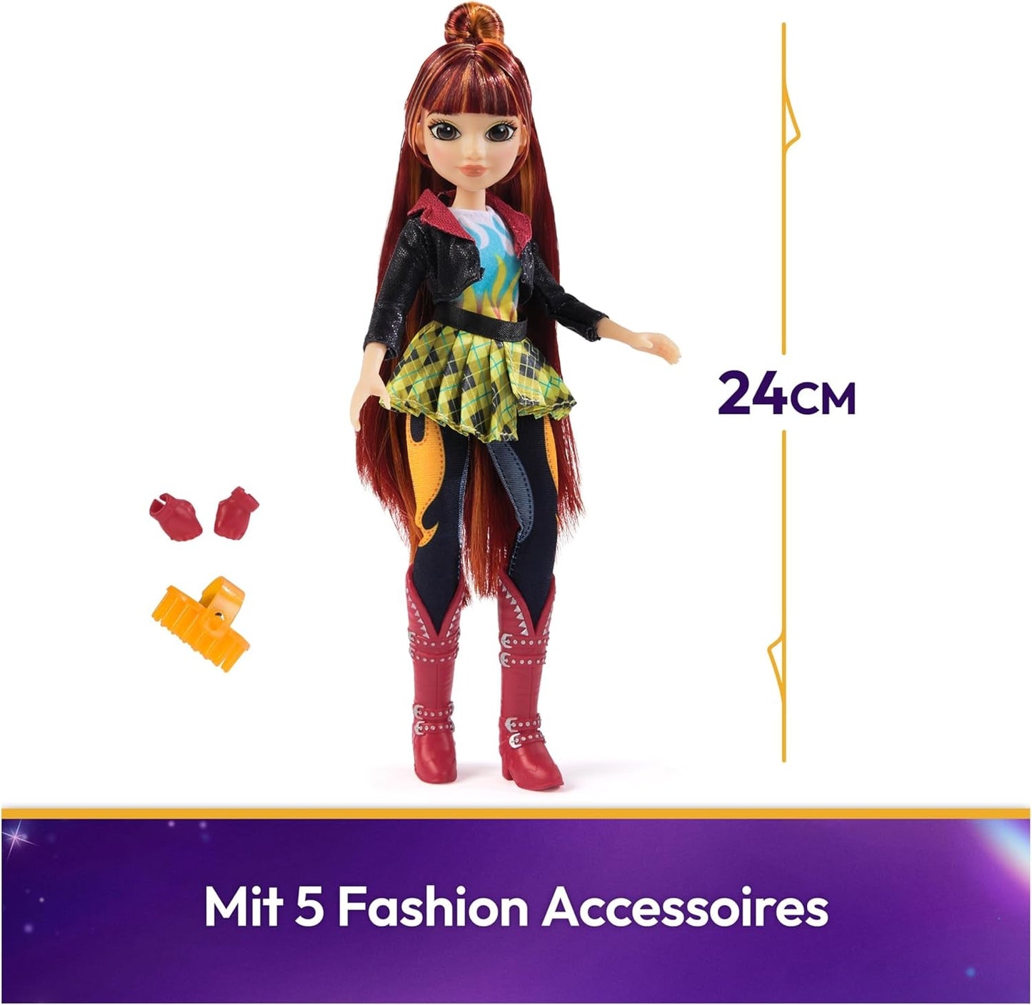 Lalka Valentina Unicorn Academy - oryginalna lalka z popularnej serii Netflix, ma 24 cm wysokości i 5 akcesoriów do pomysłowego odgrywania ról, dla dzieci w wieku 4 lat i starszych