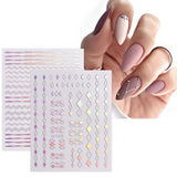 JMEOWIO Nagelsticker Aurora 12 Blatt Nail Art Naklejka Selbstklebend Nagelaufkleber Holografisch Dekoration Nageldesign Zubehör