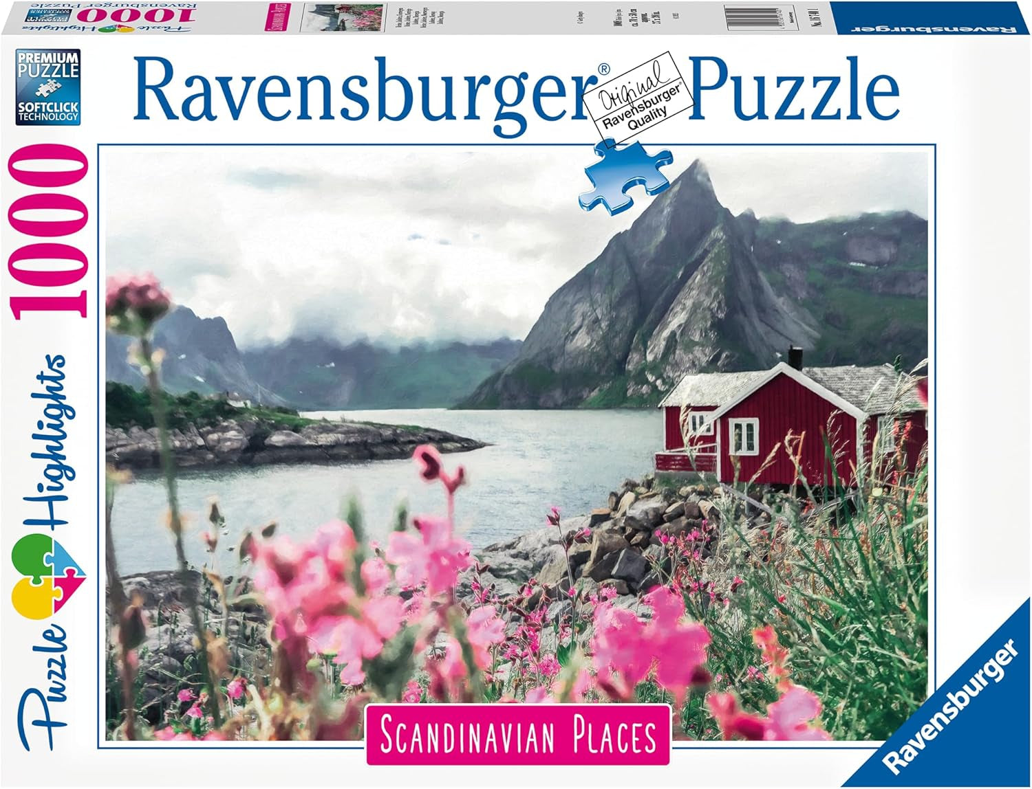 Ravensburger Puzzle skandynawskie miejsca 16740 - Reine, Lofoty, Norwegia - 1000 elementów puzzle dla dorosłych i dzieci powyżej 14. roku życia Puzzle Naty Shop