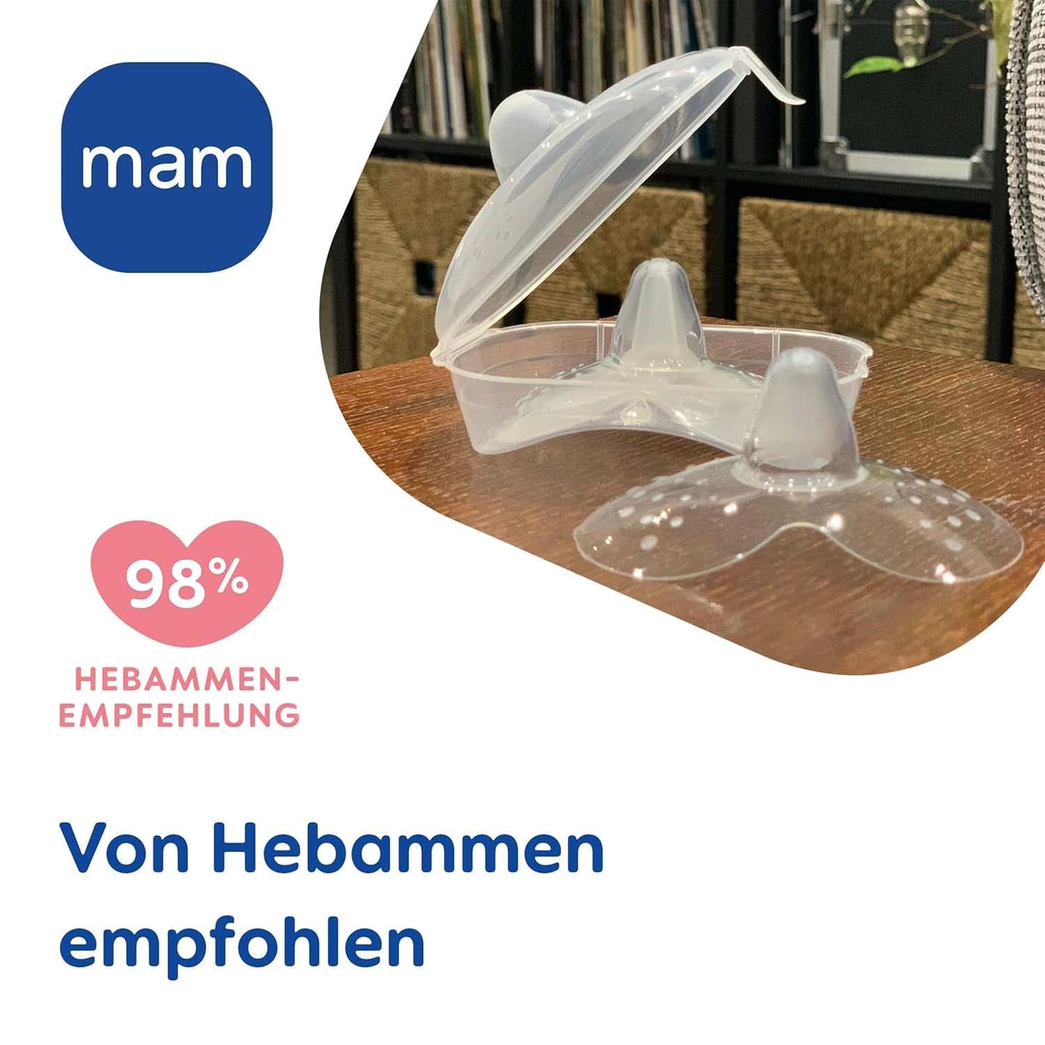 MAM Stillhütchen Größe S (Ř 17 Mm) Im 2Er-Set, Extra Weiche Brusthütchen Zum Schutz Beim Stillen, Brustwarzenschutz Für Maximalen Hautkontakt Zwischen Mutter Und Kind Akcesoria Żywność i karmienie piersią Bebe Naty Shop
