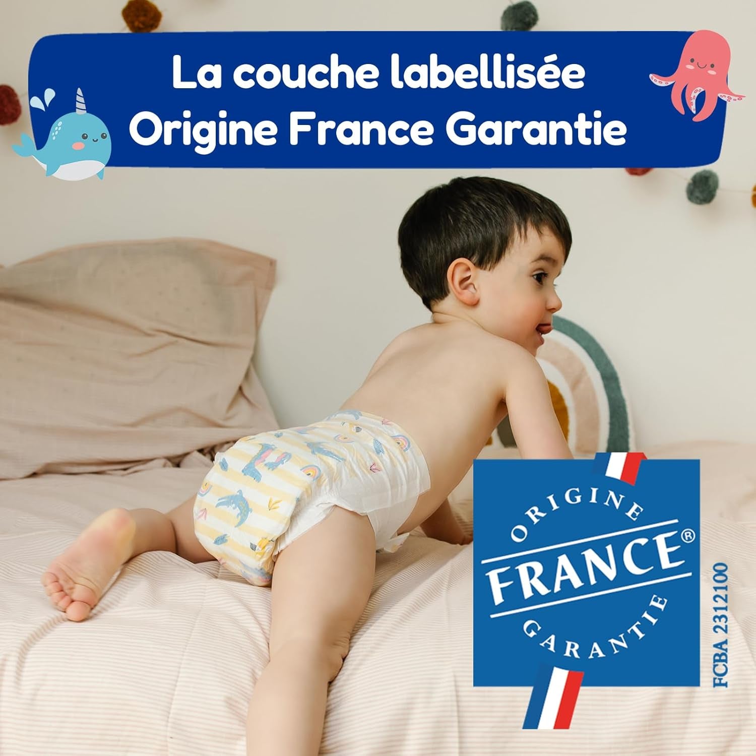 - Rozmiar pieluszki 4 (7 – 18 kg) – dla skóry wrażliwej – naturalny i bardzo chłonny – 12 godzin szczelności – ohne unerwünschte Inhaltsstoffe – wyprodukowano we Francji – 132 pieluszki