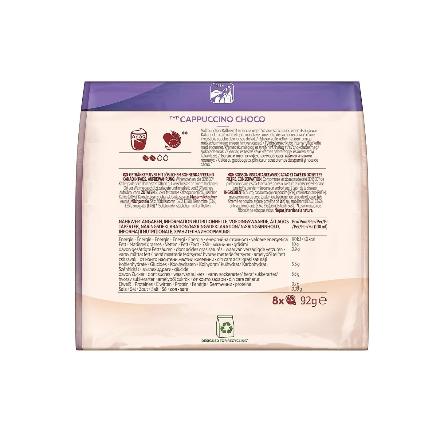 Senseo Pads Cappuccino Choco, 5 x 8 Getränke, 40 kapsułek Kaffeepad