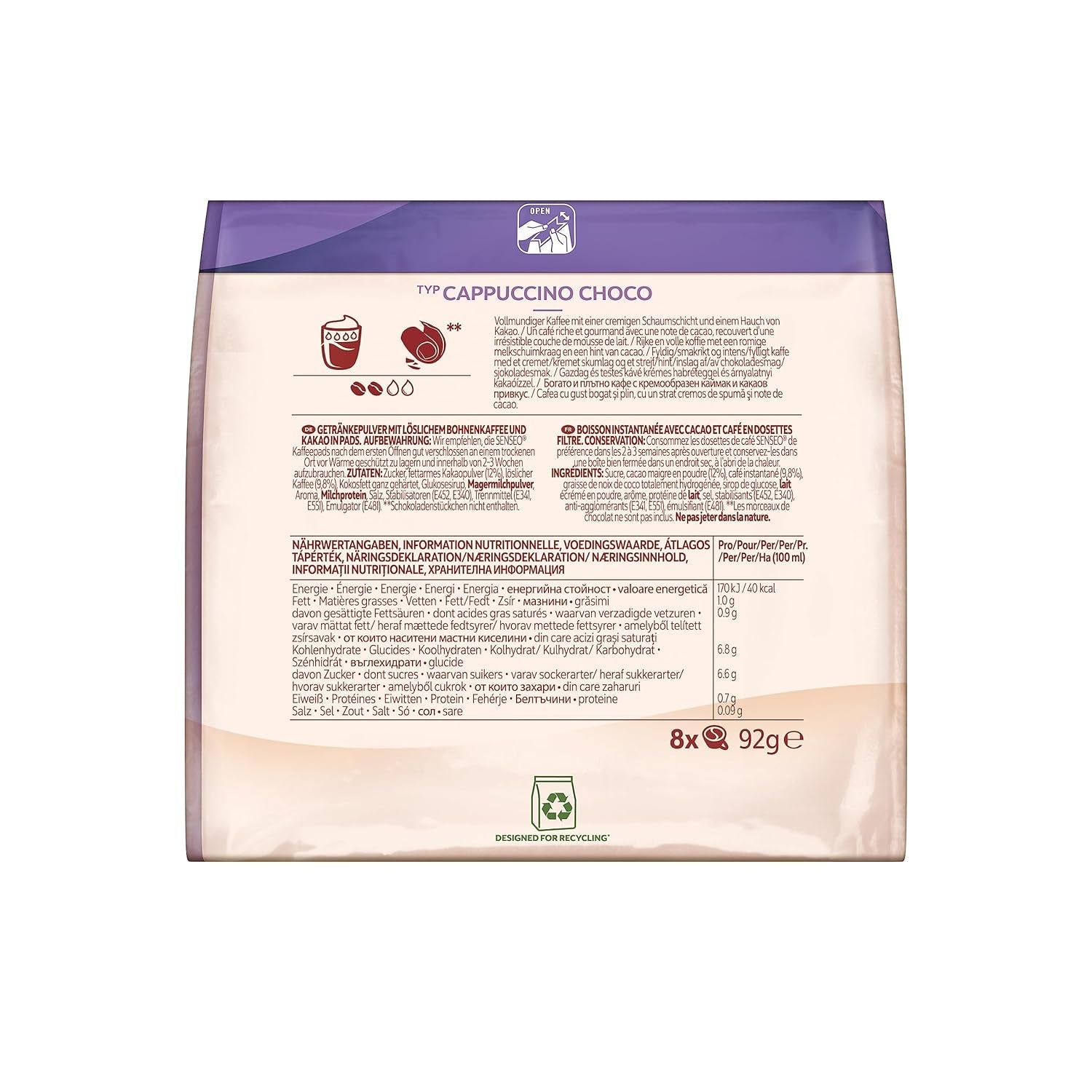 Senseo Pads Cappuccino Choco, 5 x 8 Getränke, 40 kapsułek Kaffeepad
