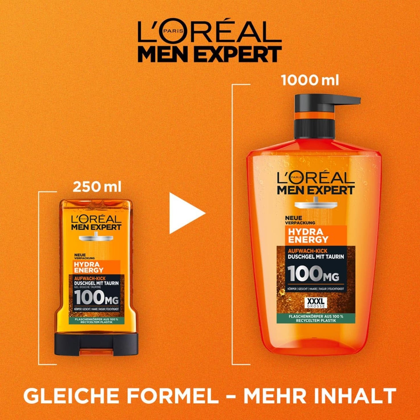 L'Oréal Men Expert XXXL Żel pod prysznic i szampon dla mężczyzn, 1 litr Naty Shop