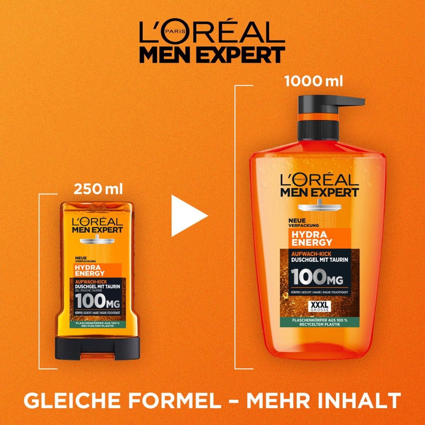 L'Oréal Men Expert XXXL Żel pod prysznic i szampon dla mężczyzn, 1 litr Naty Shop