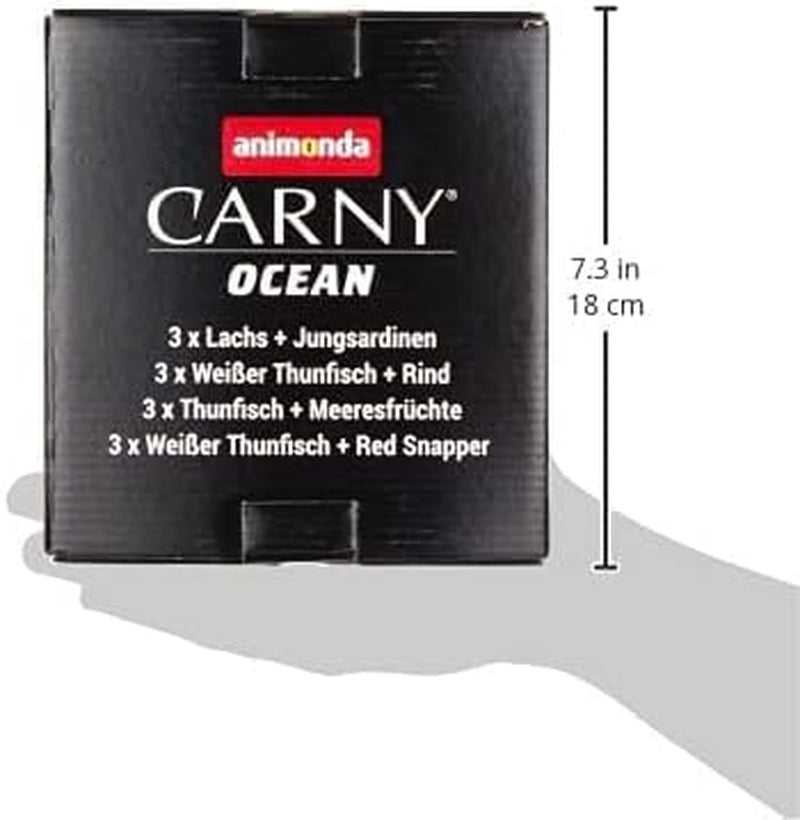 animonda Carny Adult Ocean Marine Variety nr 1 (12 x 80 g), mokra karma dla dorosłych kotów, mokra karma z delikatnymi filetami rybnymi, karma dla kotów bez zbóż i cukru