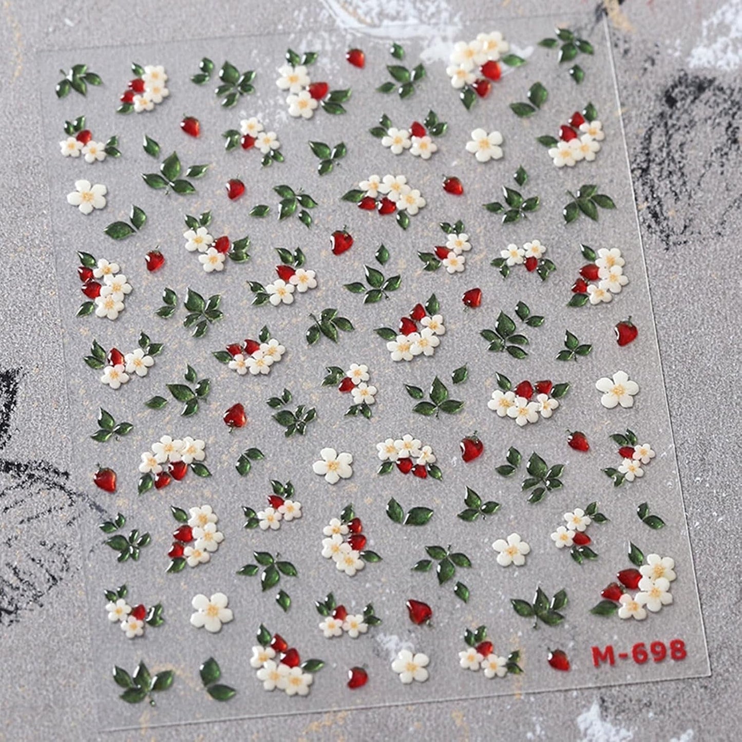 JMEOWIO 3D Nagelsticker Blume Nerdbeerenail Art Naklejka Selbstklebend Nagelaufkleber 5D Stereoskopisch Dekoration Nageldesign Zubehör 1 Blatt