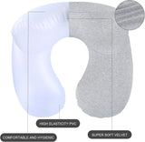 Nadmuchiwana poduszka podróżna na szyję, kompaktowa i szybka nadmuchiwana poduszka na szyję ze zmywalną poszewką na poduszkę do podróży samochodem, samolotem, pociągiem, biurem, rodziną