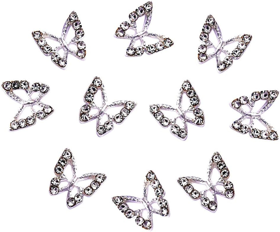 10 sztuk Stop Motyl Ozdoby do paznokci Metalowe ozdoby do paznokci Kamienie do diamentów Gwoździe Klejnoty Biżuteria do paznokci Ozdoby artystyczne Tworzenie biżuterii artystycznej do paznokci