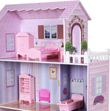 ColorBaby 85293 Drewniany domek dla lalek