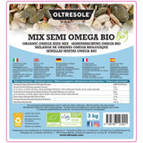 Organiczna Mieszanka Nasion Omega 3 kg (mieszanka nasion dyni, słonecznika i lnu), mieszanka 3 całych surowych nasion oleistych, bogata w białko, błonnik i kwasy tłuszczowe omega-3