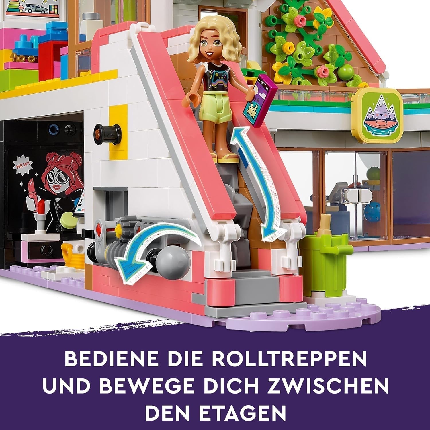 LEGO Store Friends Domek dla lalek Heartlake City Zestaw figurek dla dziewcząt i chłopców promuje rozwój społeczno-emocjonalny Prezent dla 8-latków 42604 Zestawy do budowania Besuche den LEGO-Store