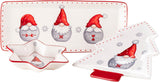 MĘSER 931974 Serie Aurela Weihnachtsteller 3er Set, 3 Weihnachtsgeschirr Teller als Plätzchenteller, Stollenplatte, Gebäckteller, Keksteller, Weihnachtsservice Geschirrset Weihnachten, Steingut