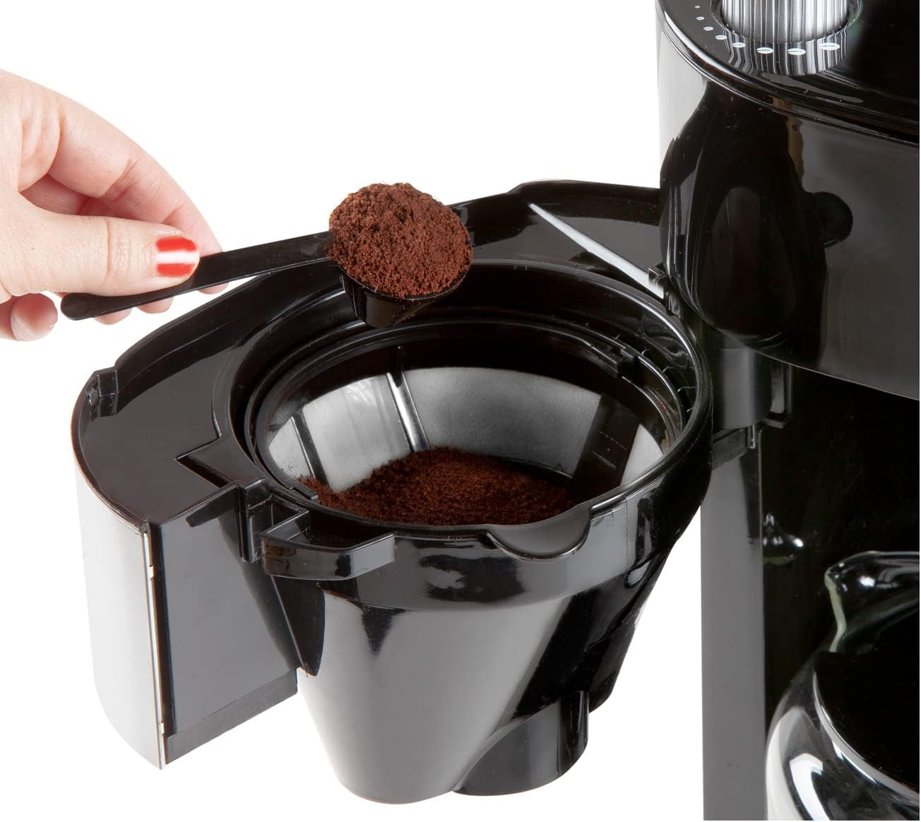 Ekspres DOMO DO721K „Grind and Brew” - Funkcja od ziarna do filiżanki - Wyświetlacz LCD - Do kawy mielonej lub całych ziaren - 1,5 L