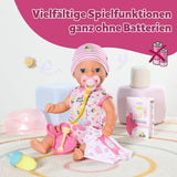 BABY Born Lena (Girl) - laleczka bobas 36 cm - 7 funkcji, w tym akcesoria i materacyk - Działa całkowicie bez baterii - Odpowiednia dla małych dzieci od 1 roku