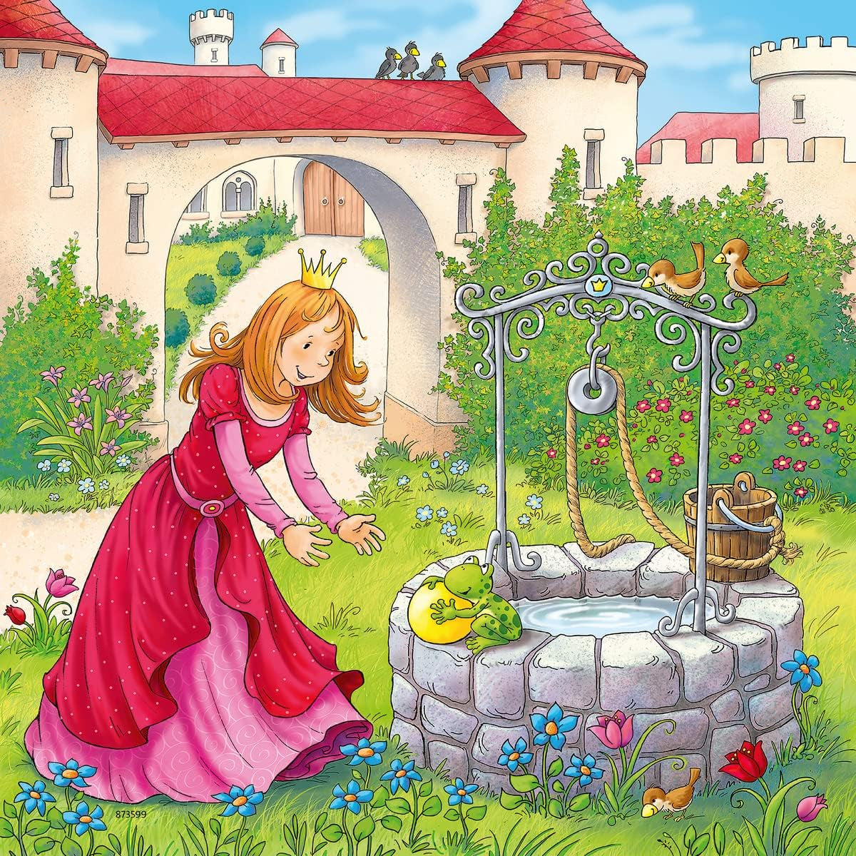 Ravensburger Puzzle dla dzieci - 08051 Roszpunka, Czerwony Kapturek i Żabi Król - Puzzle dla dzieci od 5 roku życia, zawierające elementy 3X49 Puzzle Naty Shop