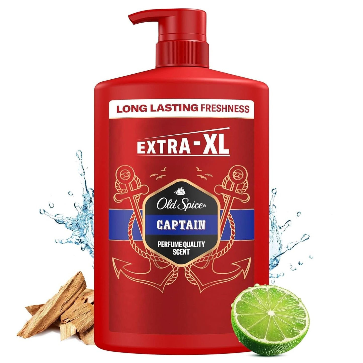 Old Spice Captain Żel pod prysznic i szampon 3 w 1 dla mężczyzn, 1-litrowy żel pod prysznic i do kąpieli Naty Shop Captain