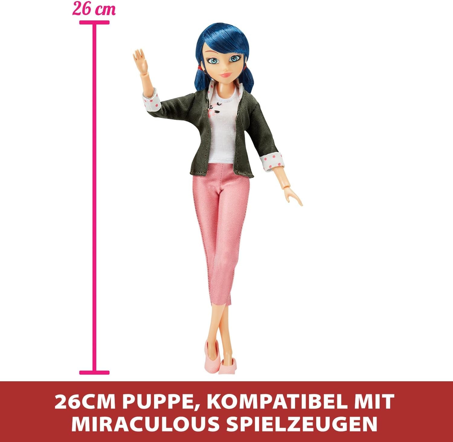 Bandai - Cudowna Biedronka - Ubierz lalkę 26 cm z dwoma ubrankami - Biedronka - P50355 Dolls Naty Shop