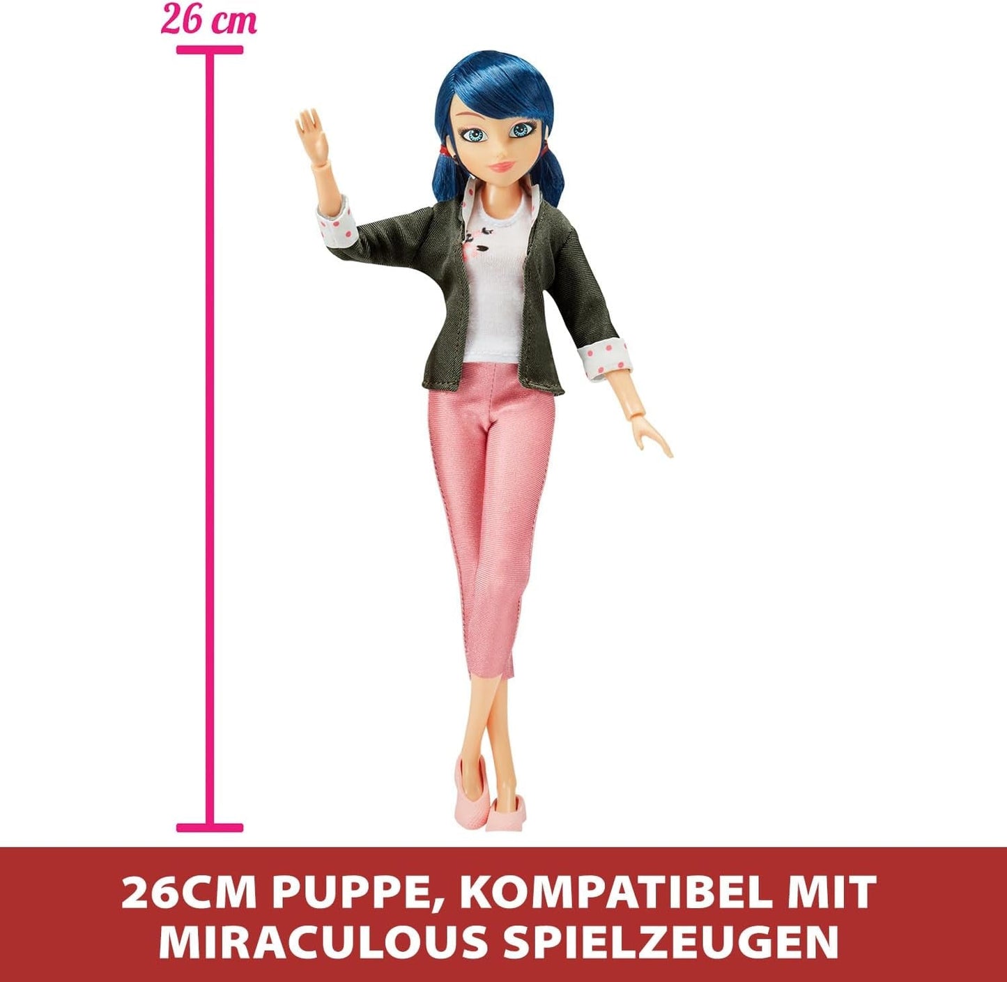 BANDAI - Cudowna Biedronka - Lalka Marinette i Biedronka - Przegubowa lalka 26 cm z 2 strojami - Cudowna zabawka Przegubowa lalka - Zabawka dla dzieci w wieku od 4 lat - P50355