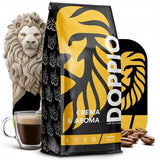 Doppio Krem i Smak 1KG | Kawa ziarnista 80% Arabica i 20% Robusta | z nutami kakao, orzechów i karmelu | Świeże i średnio palone, o niskiej kwasowości | do espresso | Kawa Blue Orca