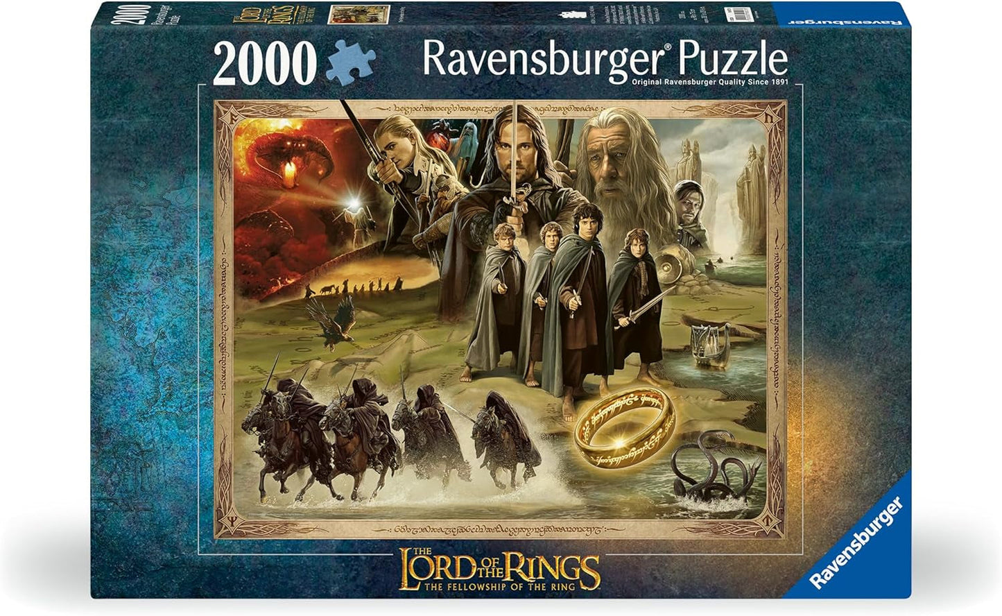 Ravensburger Puzzle 16927 - LOTR: Drużyna Pierścienia - Władca Pierścieni Puzzle 2000 elementów dla dorosłych i dzieci powyżej 14. roku życia Puzzle Naty Shop