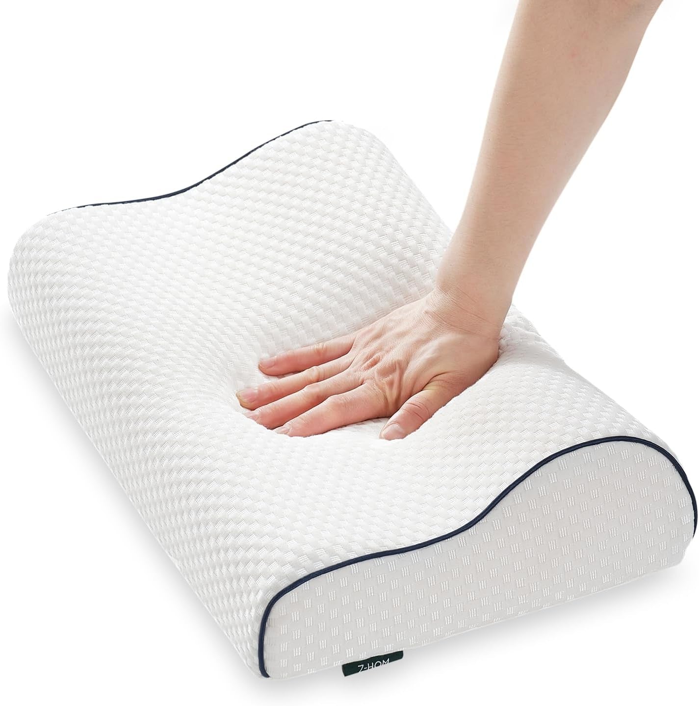 Z-Hom Poduszka podtrzymująca szyję, poduszka z pianki memory, poduszka boczna, poduszka ergonomiczna, poduszka przeciw chrapaniu, ortopedyczna poduszka do spania, zdejmowany pokrowiec (49 x 30 x 7/10 cm) Poduszki ortopedyczne szyjki macicy Naty Shop