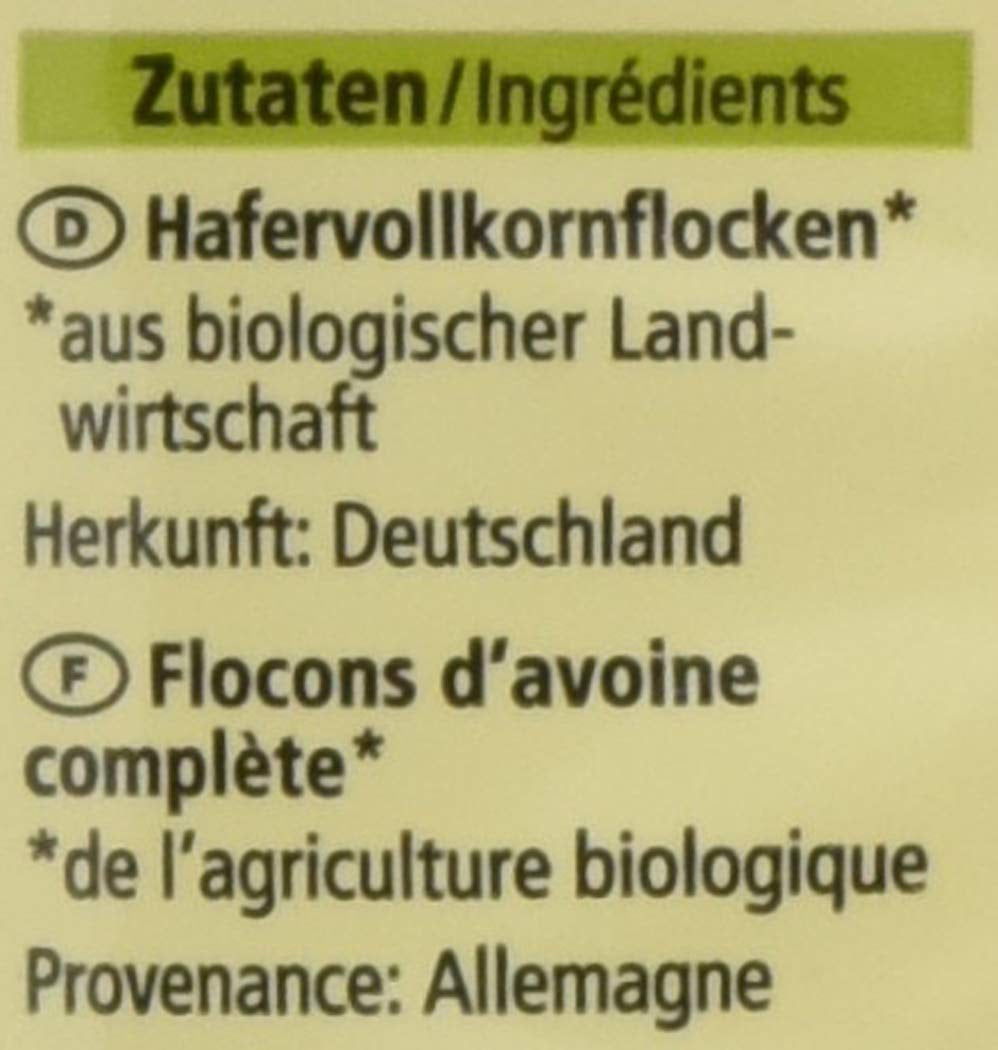 Ekologiczne płatki owsiane drobne płatki 500g (1 opakowanie)