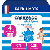 - Rozmiar pieluszki 4 (7-18 kg) – zdrowa i wyjątkowo chłonna – 12 godzin szczelności – ohne unerwünschte Substanzen – wyprodukowana we Francji – przystępna cena – 132 pieluszki jednorazowe