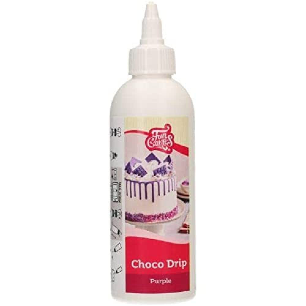 Funcakes Choco Drip Lila: Köstlicher Gesmack, Einfach Zu Verbenen, Perfekt Für Tropfkuchen, Drip Gesmack Nach Schokolade. Wiederverschließbare Packung 180 G. Mieszanka do pieczenia i gotowania Naty Shop Default Title