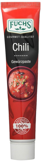 Fuchs Gewürze – Chili Gewürzpaste, vollmundig piquantes Aroma, Paste zum Würzen von scharfen Soßen, Fleisch-Gerichten oder Suppen jeglicher Länder-Küchen, 65 g