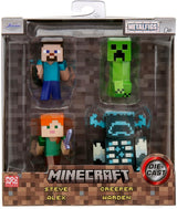 Jada Toys Zestaw figurek Minecraft (4 sztuki) Wykonany z metalu - Minecraft Jaskinie i klify Figurki kolekcjonerskie (Steve, Alex, Creeper i Warden) Dla graczy i kolekcjonerów 8+ 6 cm każda figurka Naty Shop Domyślny tytuł