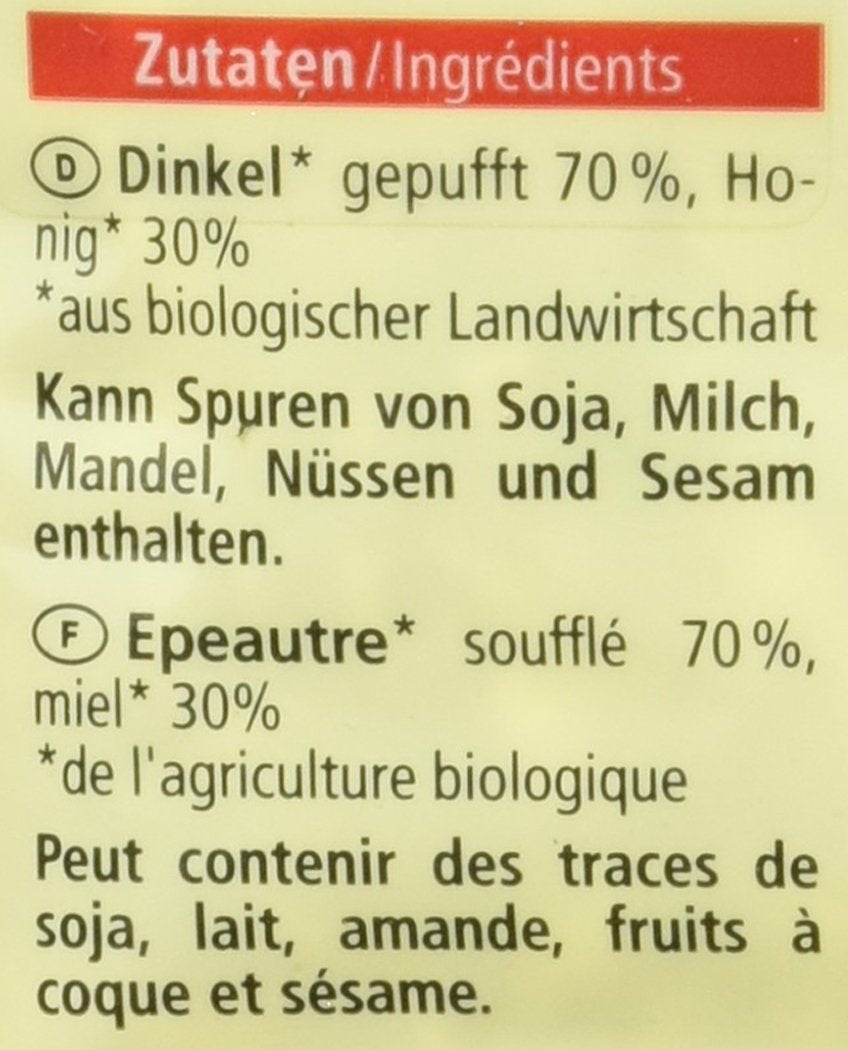 Bio Dinkel Gepuft, 200 g płatków zbożowych Naty Shop