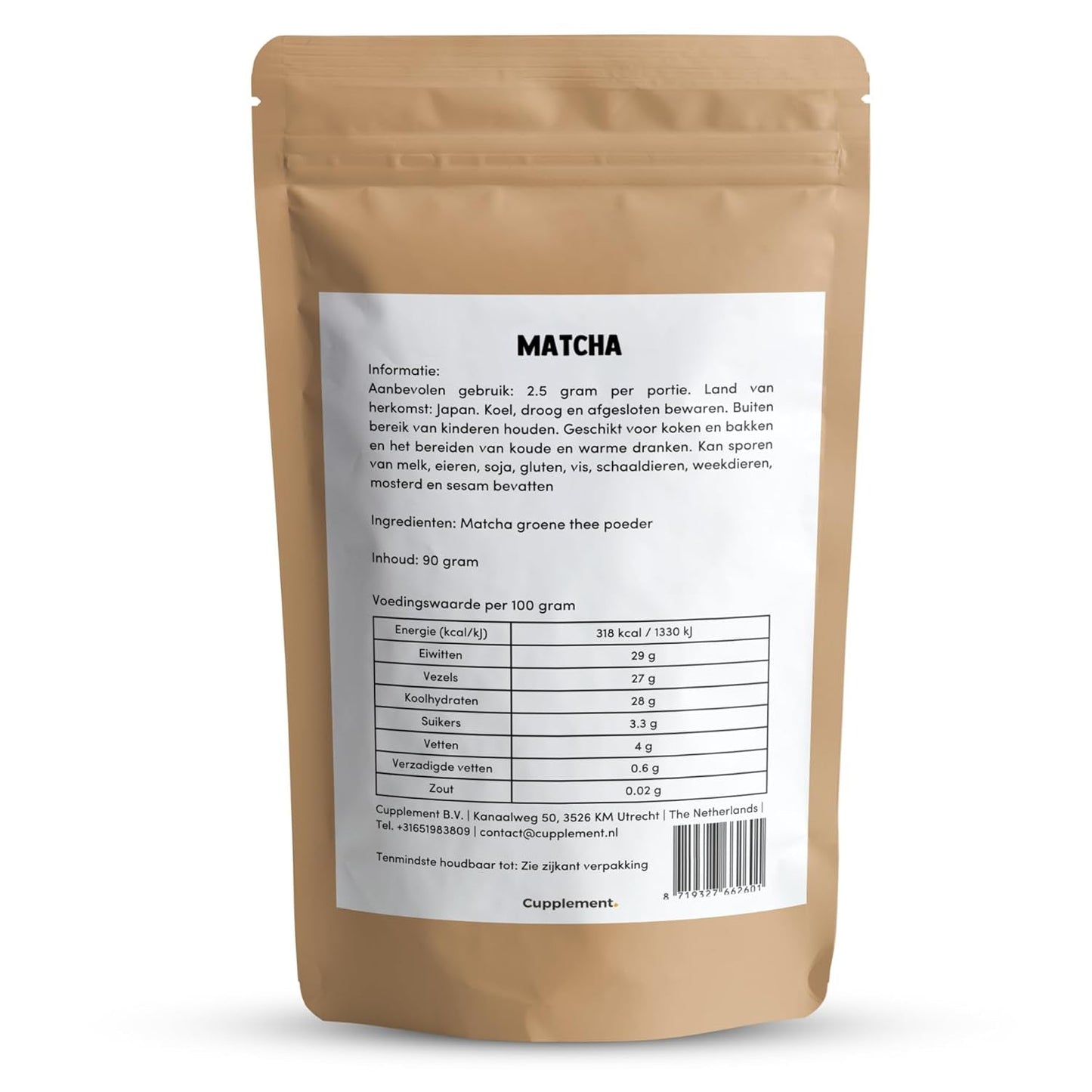Cupplement Matcha 90 gramów organicznych - Najwyższej jakości sproszkowana zielona herbata - Bez bambusowej trzepaczki i drutu - Kulinarny - Zestaw dla początkujących - Latte - Trzepaczka - Japonia - Proszek - Herbata - Drut - Torba - Smoothie