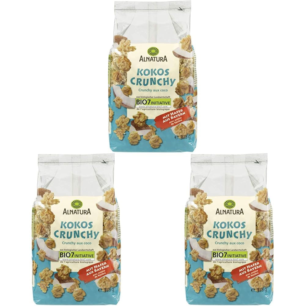 Organiczne chrupiące musli z kokosem, 375 g