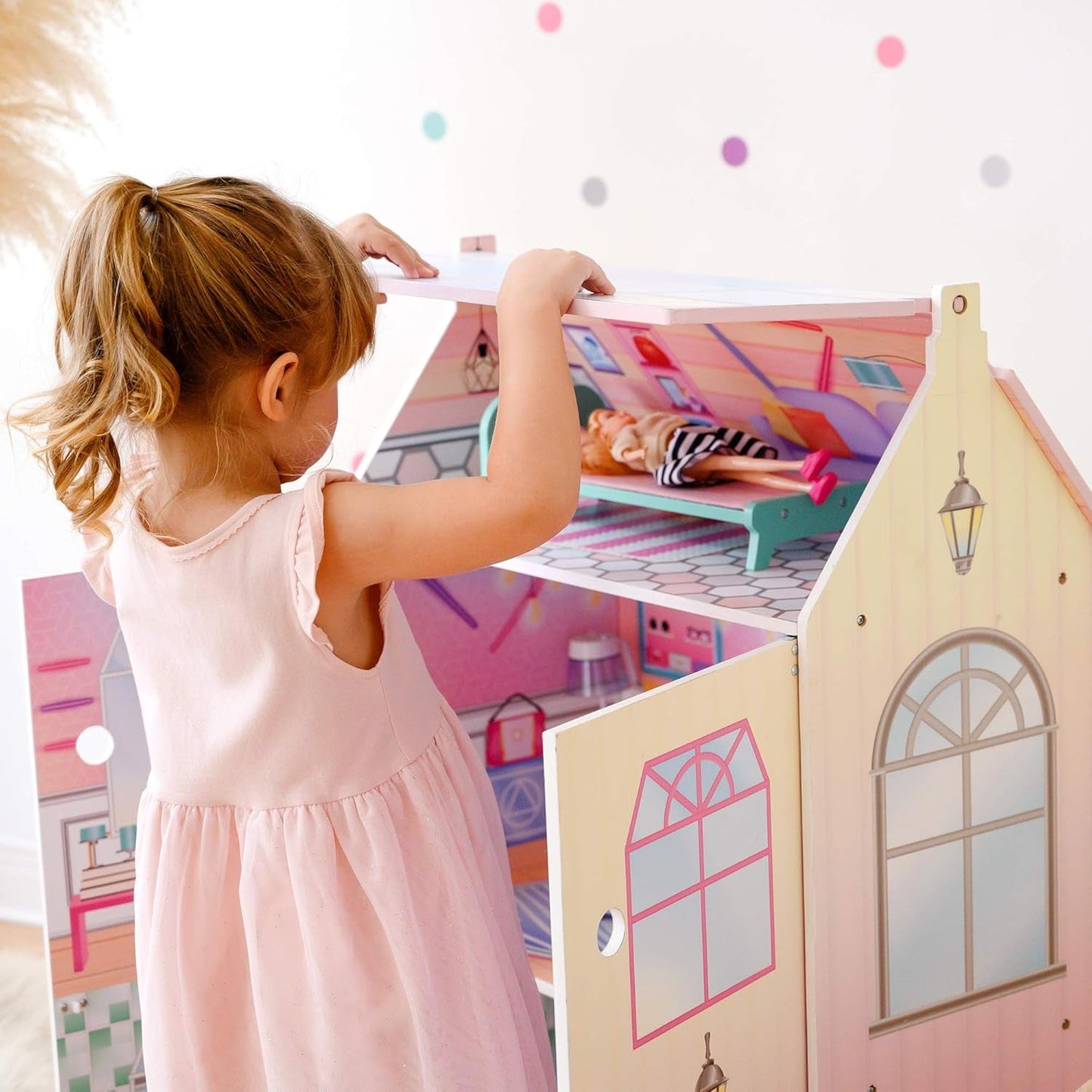 Olivias Little World Glasshouse Kids 12 "domek dla lalek i 10 akcesoriów dla lalek 3,5" Multi Td-12518D domki dla lalek Naty Shop
